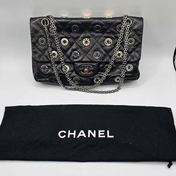 Chanel Star Attitude Flag Bag Grommet Embellished Quilted Leather Large - Picture 5 of 16